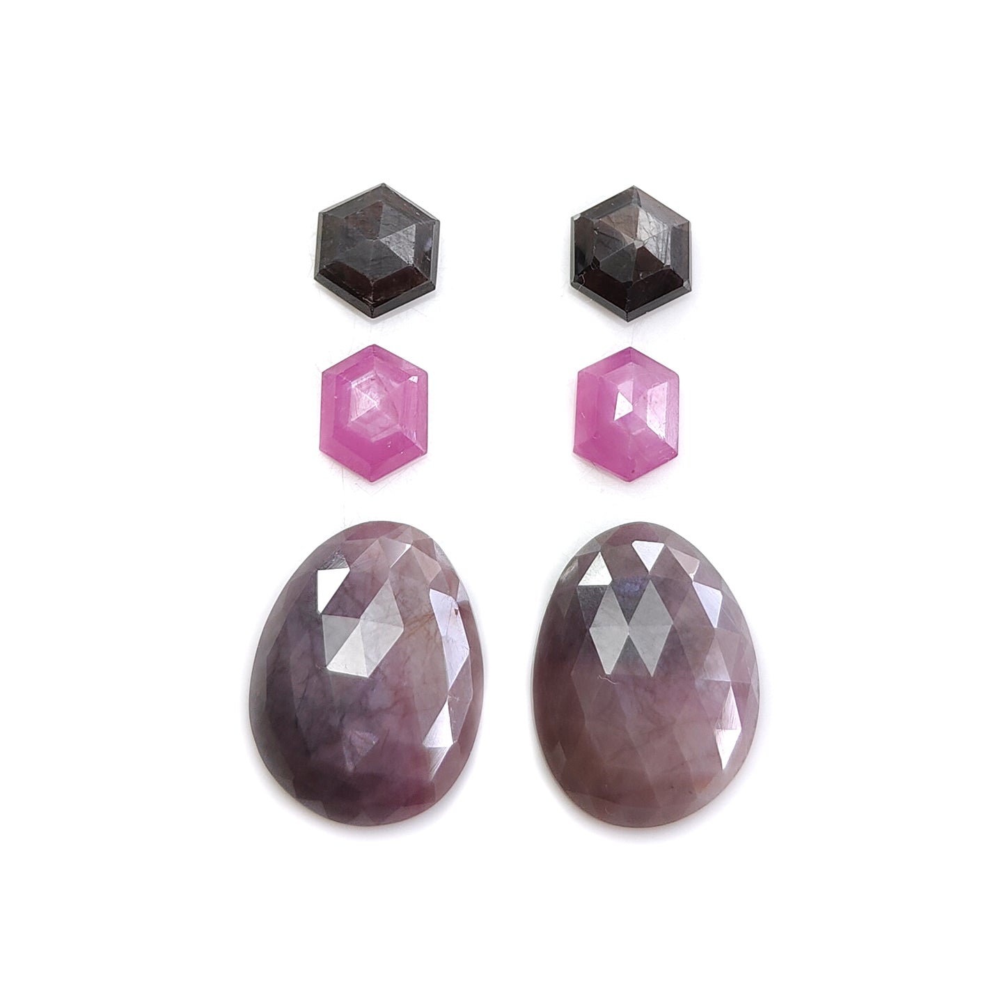 multi sapphire rose cut gemstone