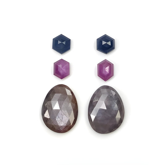 ファセット加工されたマルチサファイア宝石