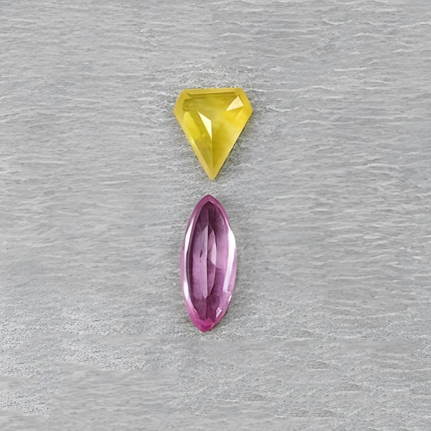 1.95cts Natural Untreated Yellow Sapphire, Ruby Gemstone Marquise Shape Faceted Cut 2pcs