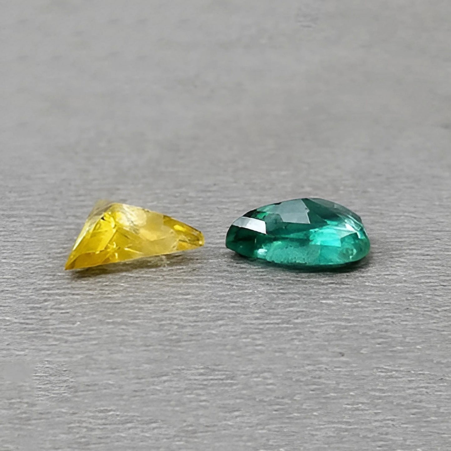1.75cts Natural Untreated Yellow Sapphire, Emerald Gemstone Fancy Shape Faceted Cut 2pcs
