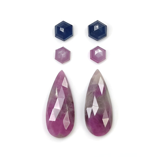 Tranches de rose multi-saphir coupées