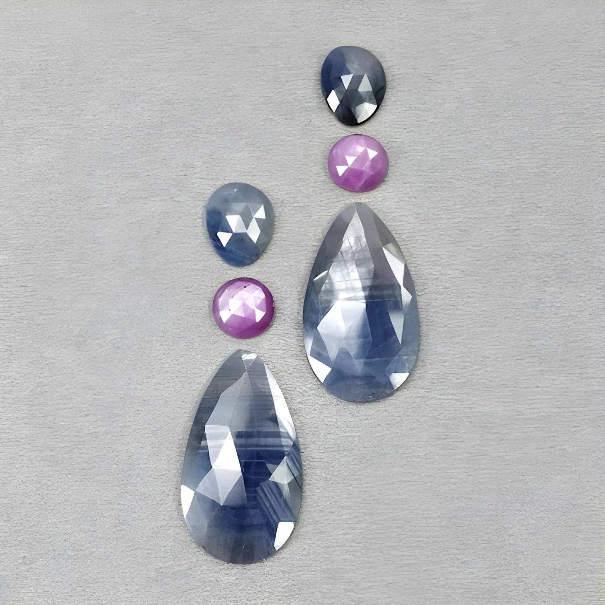 Multi Sapphire Rose Cut Slices