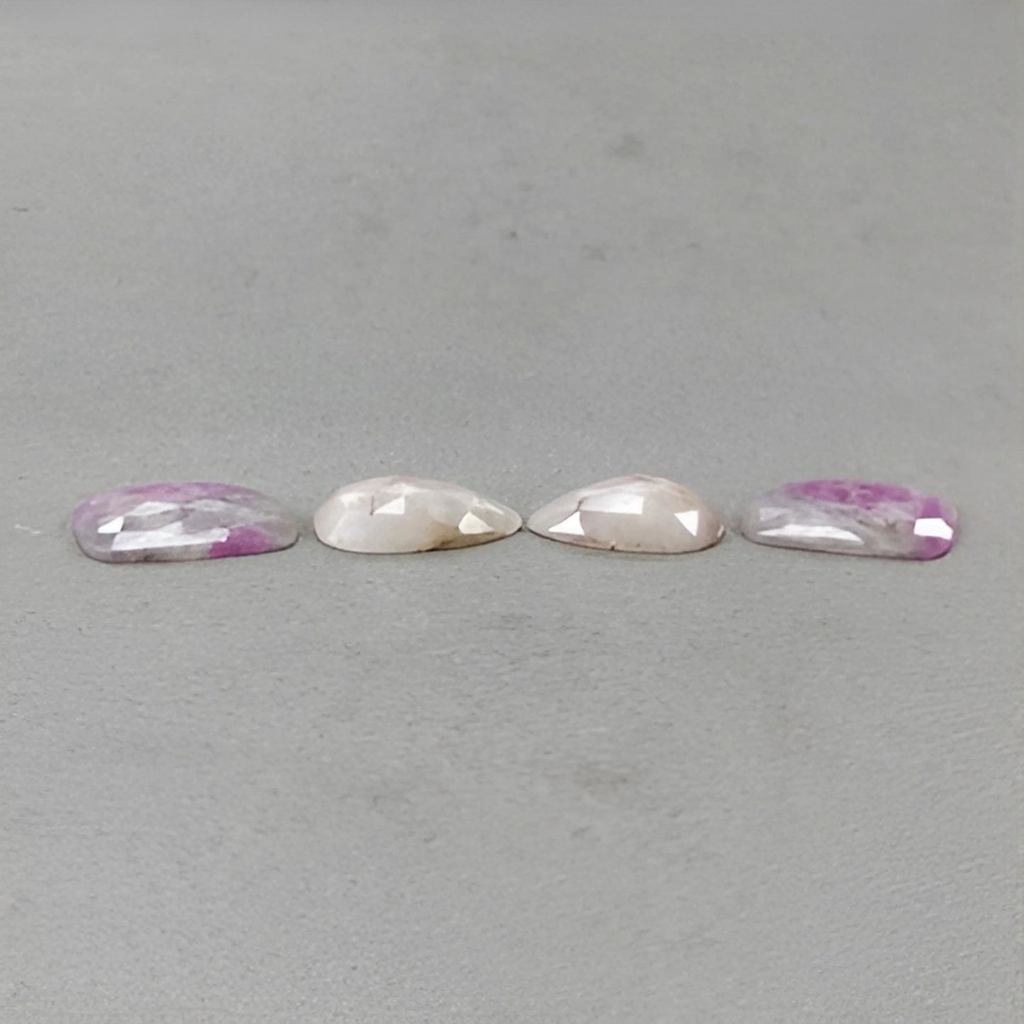 36.00cts Natural Untreated Multi Sapphire Gemstone Uneven Shape Rose Cut Slices 18*11.5mm - 19*14mm 4pcs