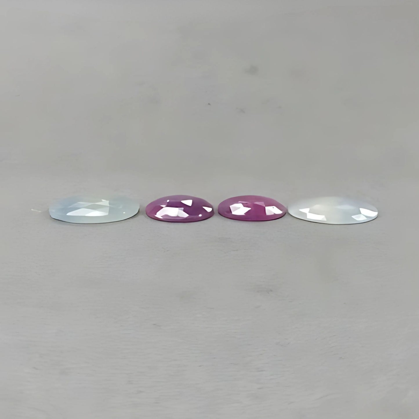38.65cts Natural Untreated Multi Sapphire Gemstone Oval Shape Rose Cut Slices 16.5*13mm - 21.5*15mm 4pcs