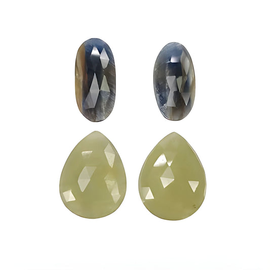 حجر الياقوت متعدد الألوان ذو الظهر المسطح