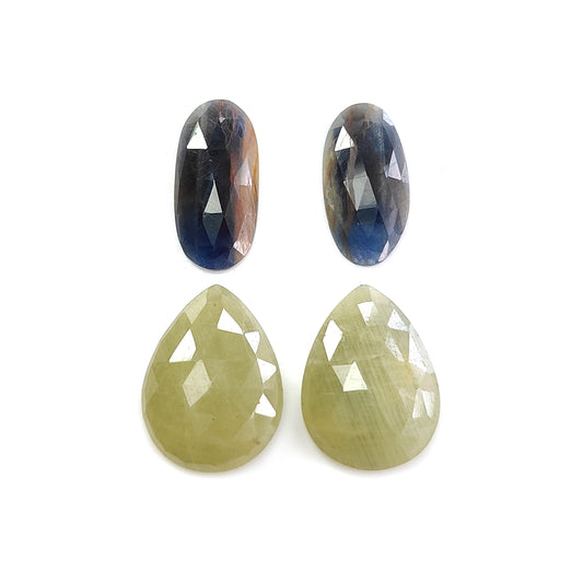 multi sapphire rose cut gemstone