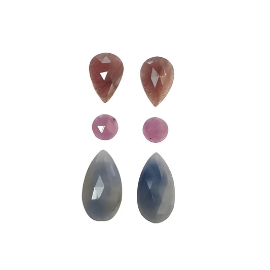 Fette di taglio a rosa con zaffiro multiplo