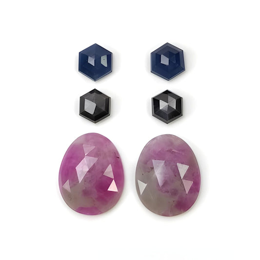 天然多颗蓝宝石