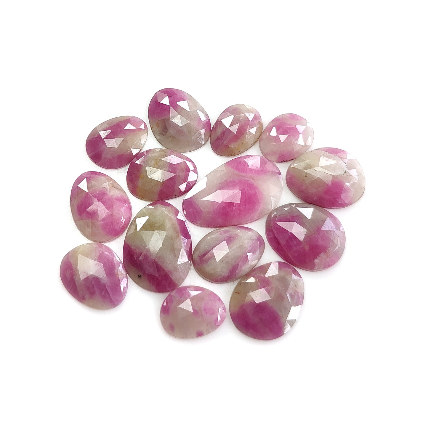 multi sapphire rose cut gemstone