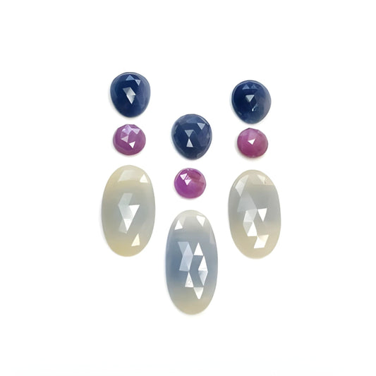 Pietra preziosa multi-zaffiro sfaccettata