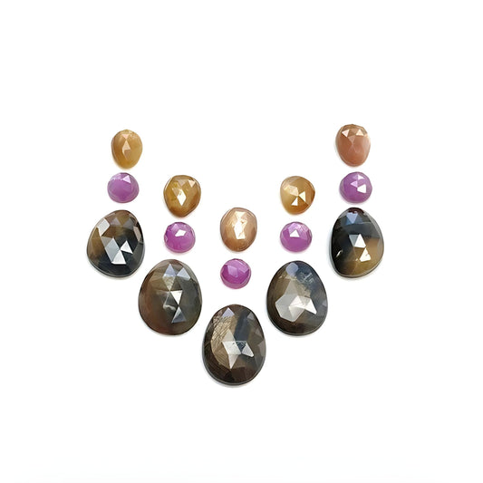 Piedra preciosa natural de zafiro múltiple