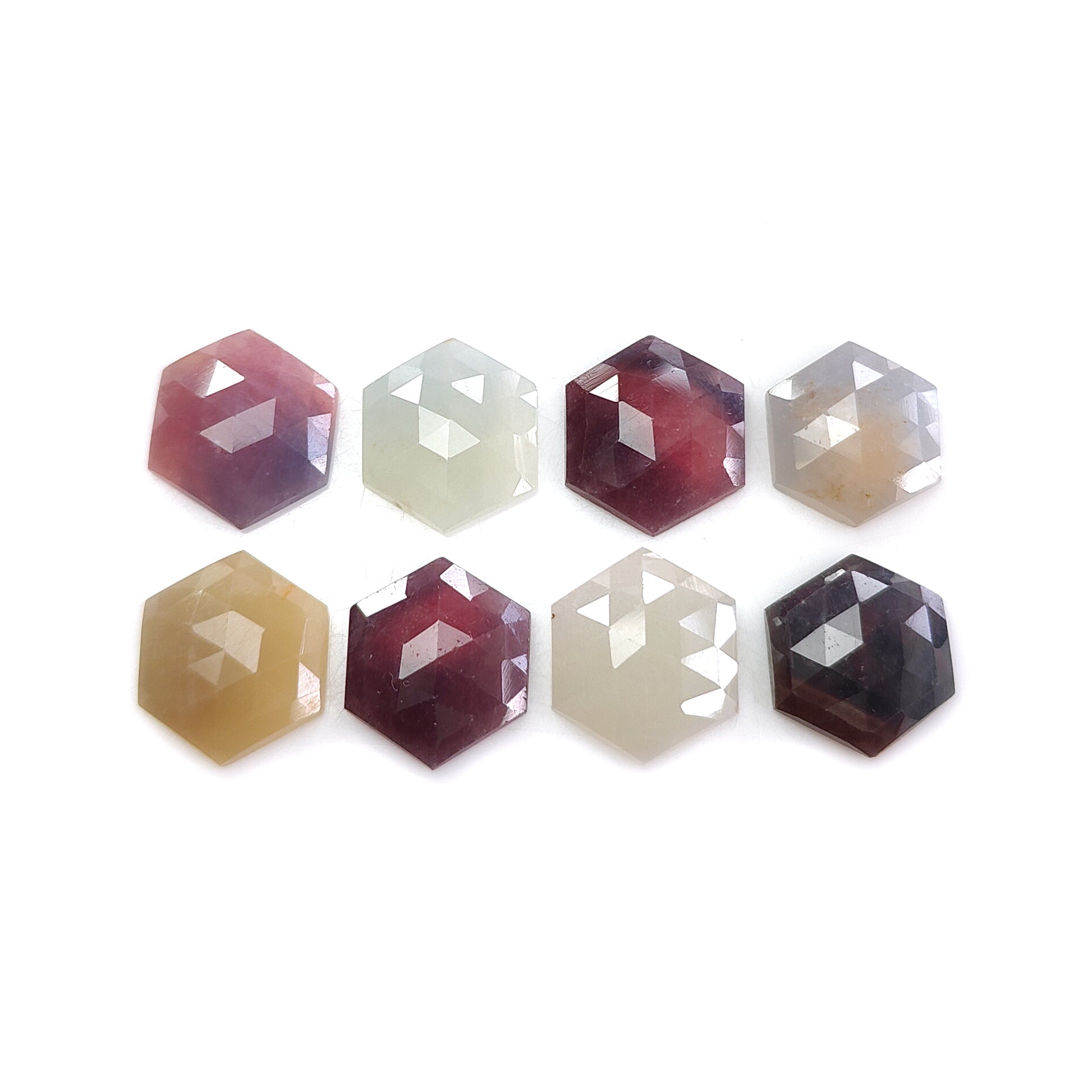 multi sapphire rose cut gemstone