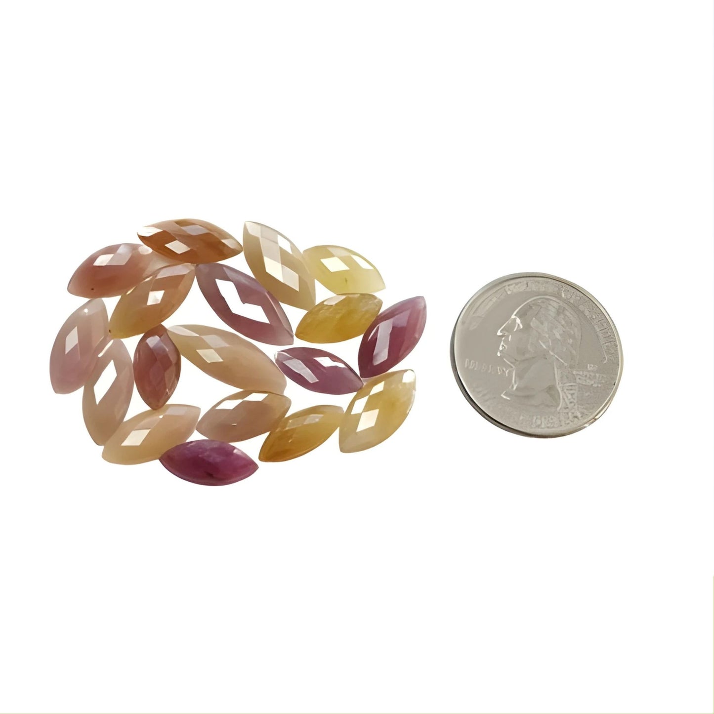 榄尖形多色蓝宝石