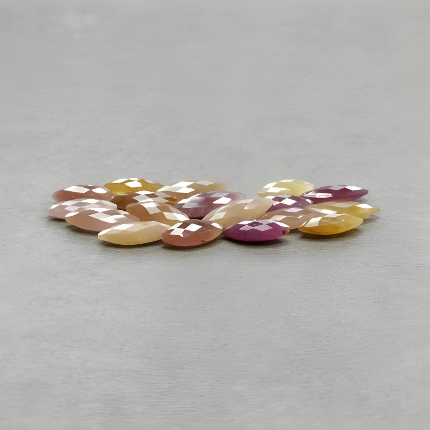 55.00cts Natural Untreated Multi Sapphire Gemstone Marquise Shape Checker Cut Briolette 13*6mm - 18*7mm 18pcs