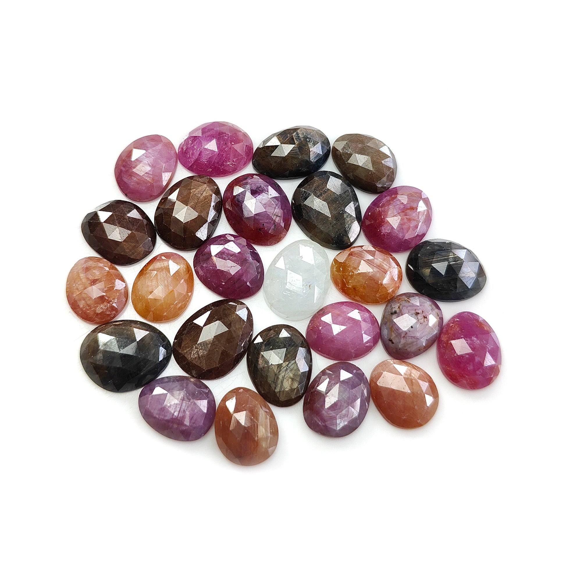 multi sapphire rose cut gemstone