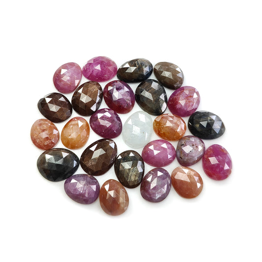 multi sapphire rose cut gemstone