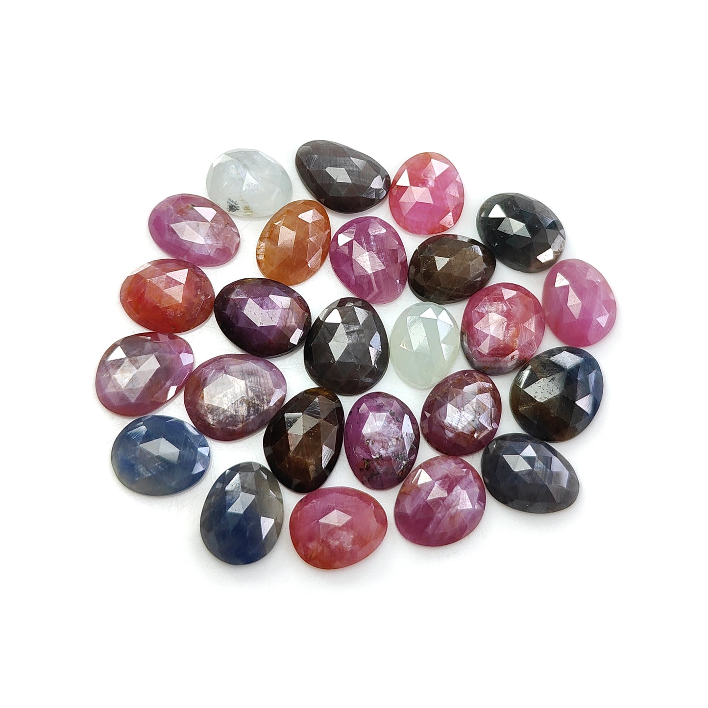 multi sapphire rose cut gemstone
