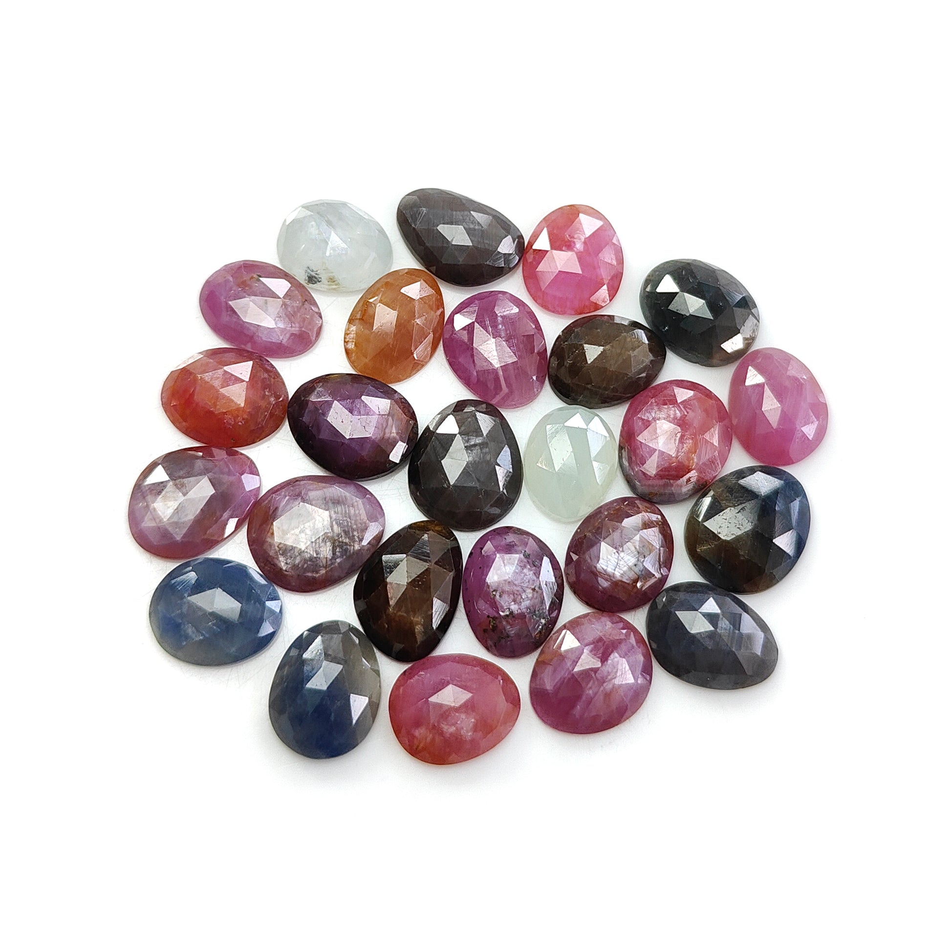 multi sapphire rose cut gemstone