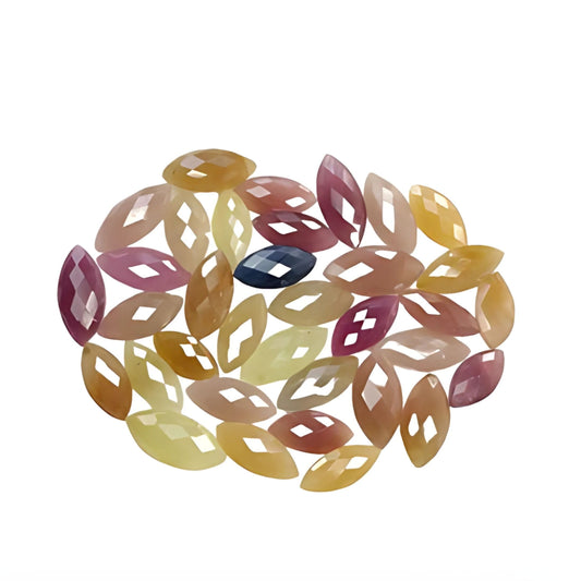 棋盘切割多色蓝宝石