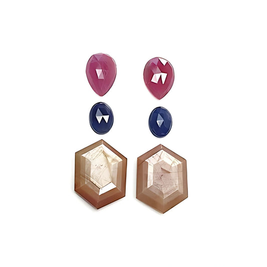 multi sapphire fancy faceted cut