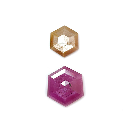 Saphir de forme hexagonale