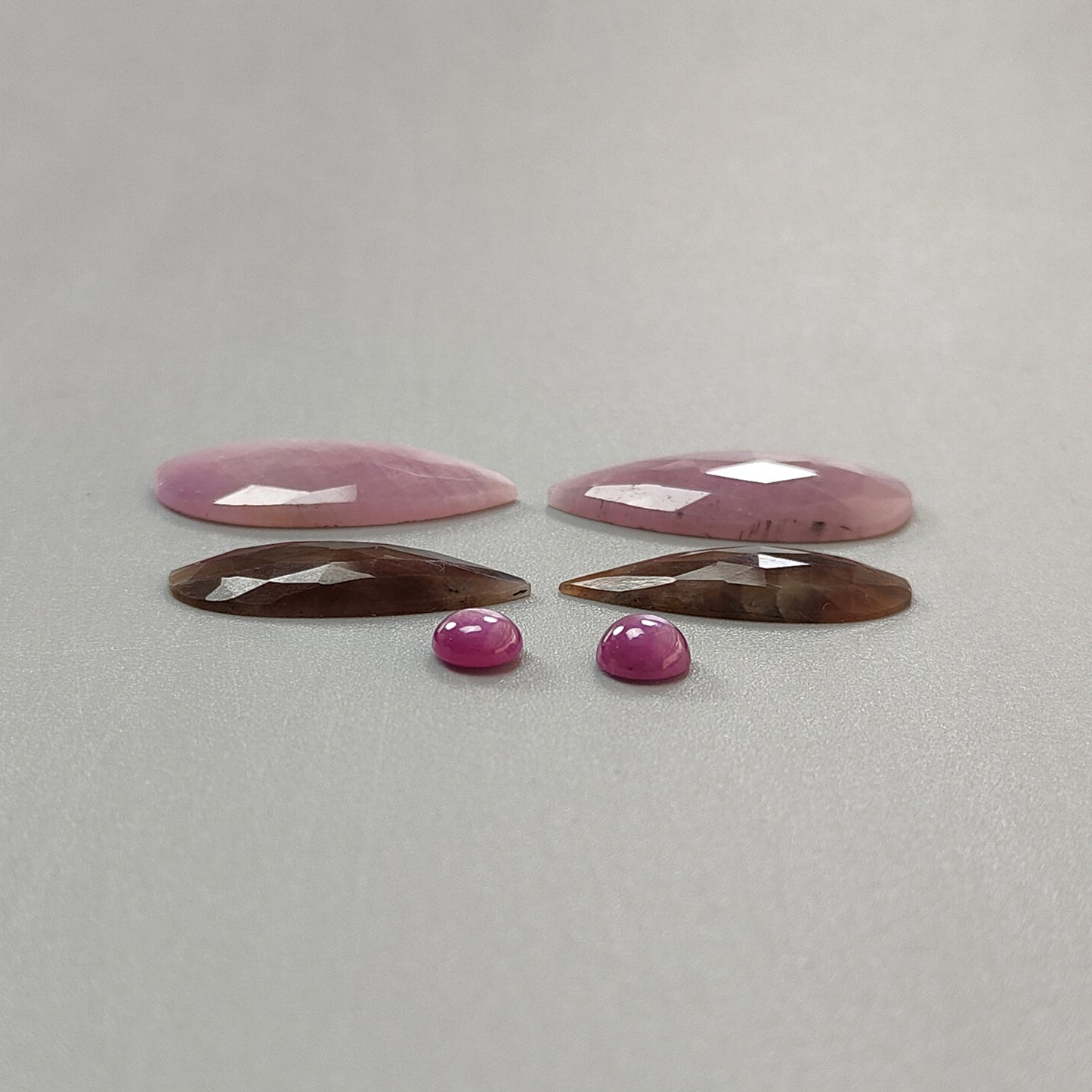 42.00cts Natural Untreated Multi Sapphire Gemstone Pear Shape Rose Cut Slices 6mm - 28*14mm 6pcs