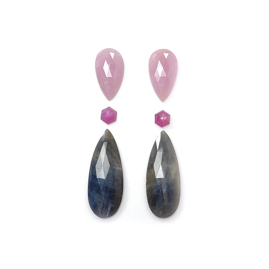 Multi Sapphire Rose Cut Slices