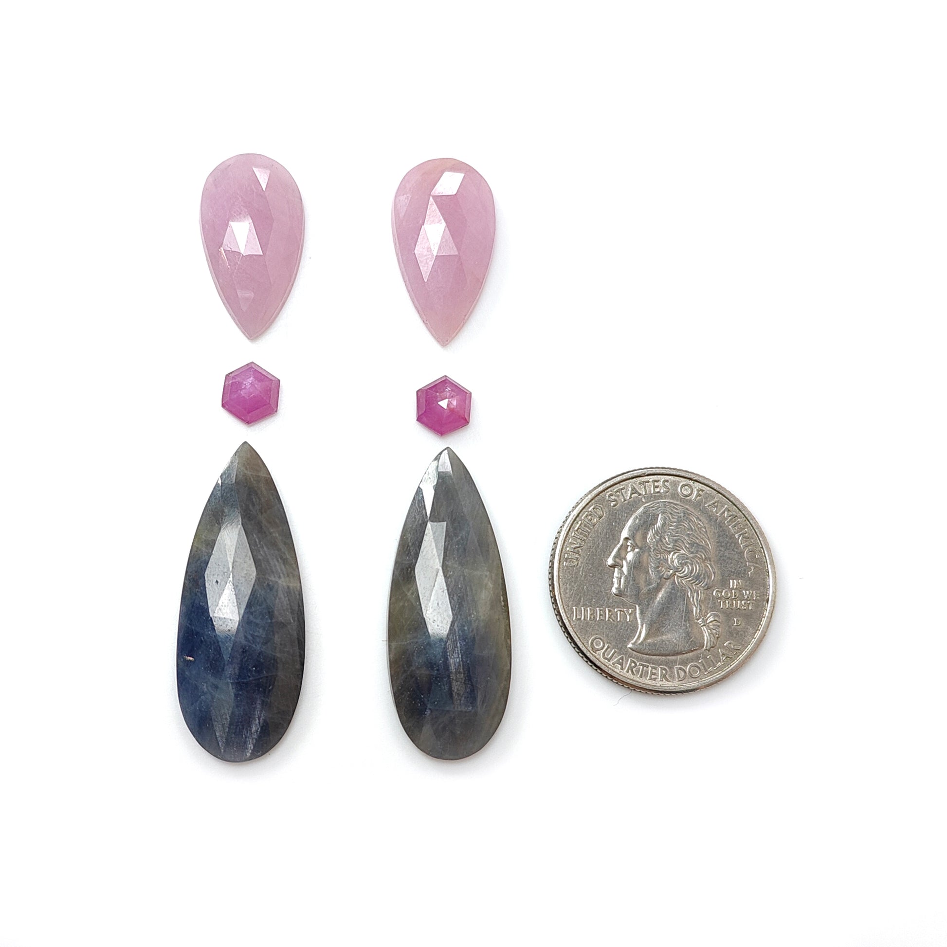 Zafiro múltiple con parte posterior plana