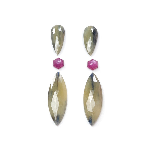 Rose Cut Multi Sapphire