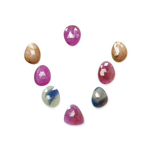Multi Sapphire Fancy Rose Cut Slices