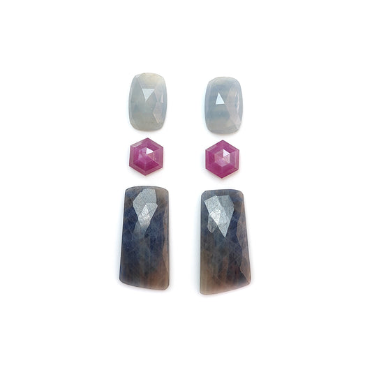 Multi Sapphire Rose Cut Slices
