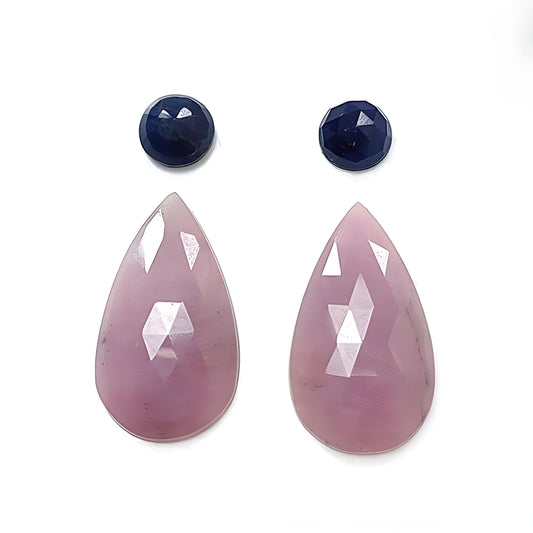 ファセットカットのシルバーグレーサファイア宝石