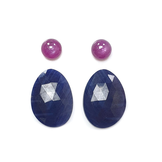 Blue Sapphire Rose Cut Slices