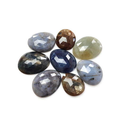 multi sapphire fancy rose cut slices
