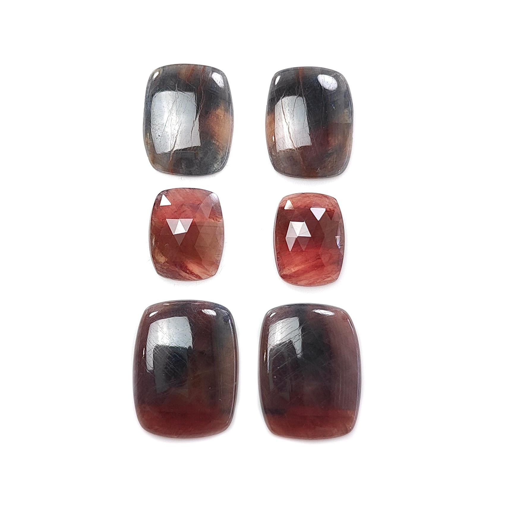 Multi Sapphire Cabochon & Rose Cut Slices