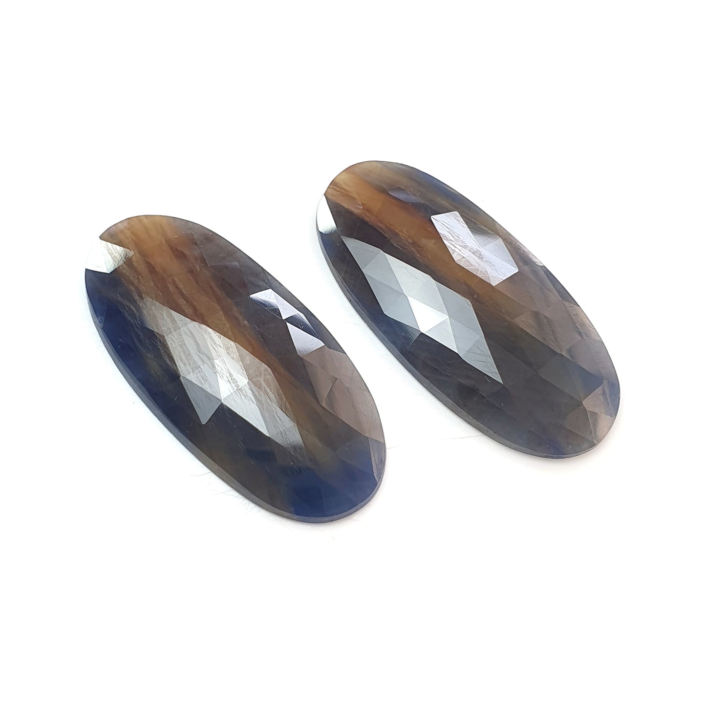 Sapphire Oval Rose Cut Slices