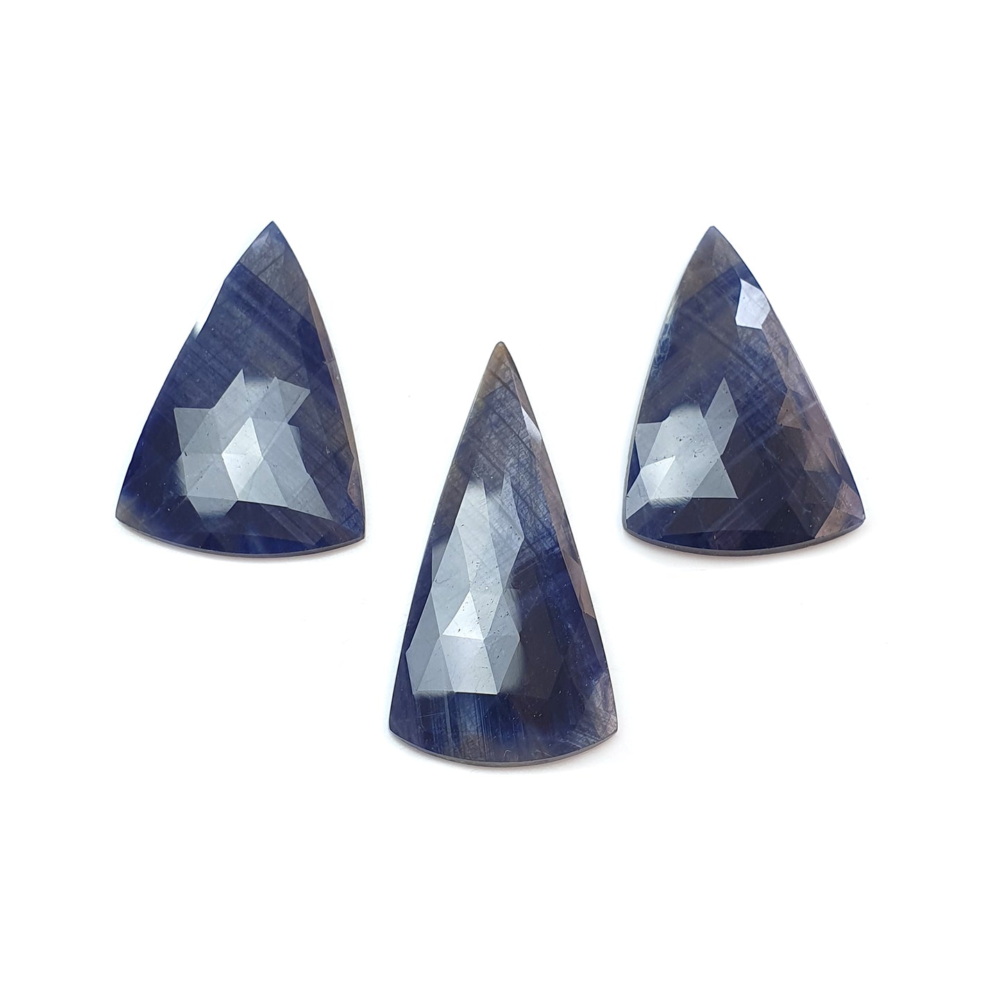 Sapphire Triangle Rose Cut Slices