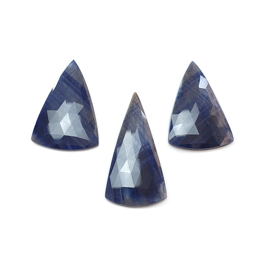 Sapphire Triangle Rose Cut Slices