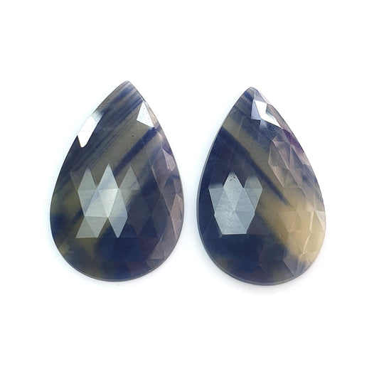 blue sapphire rose cut slices gemstone