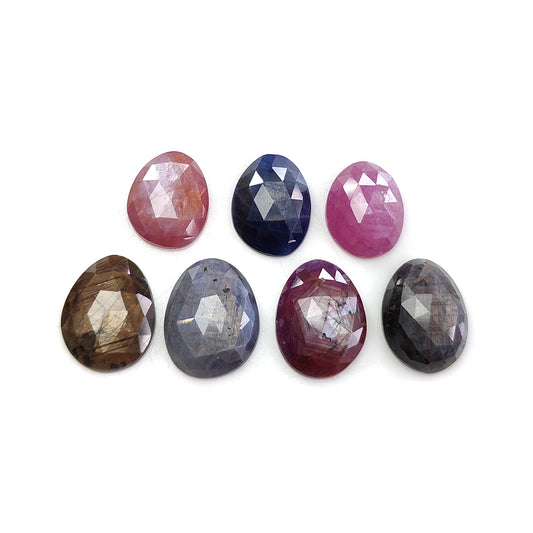 multi sapphire rose cut gemstone