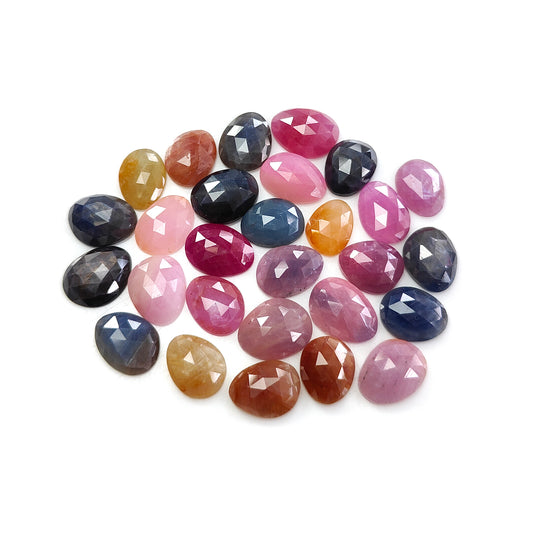 multi sapphire rose cut gemstone