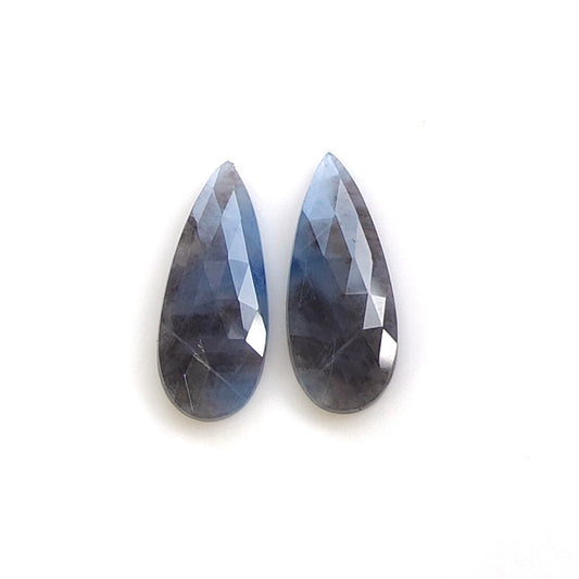 multi sapphire pear rose cut gemstone