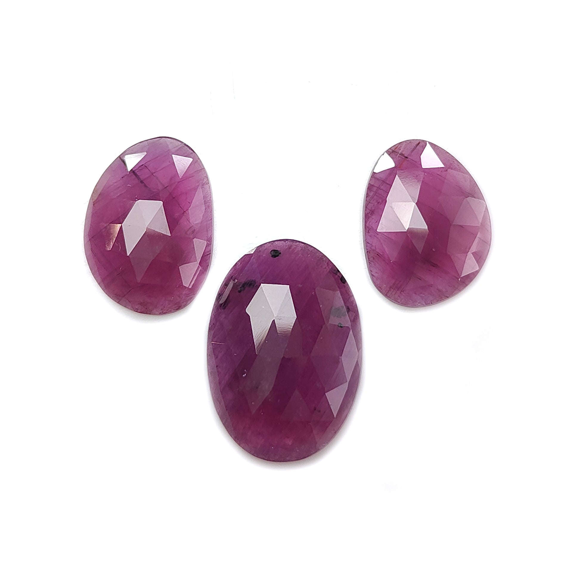 multi sapphire rose cut gemstone