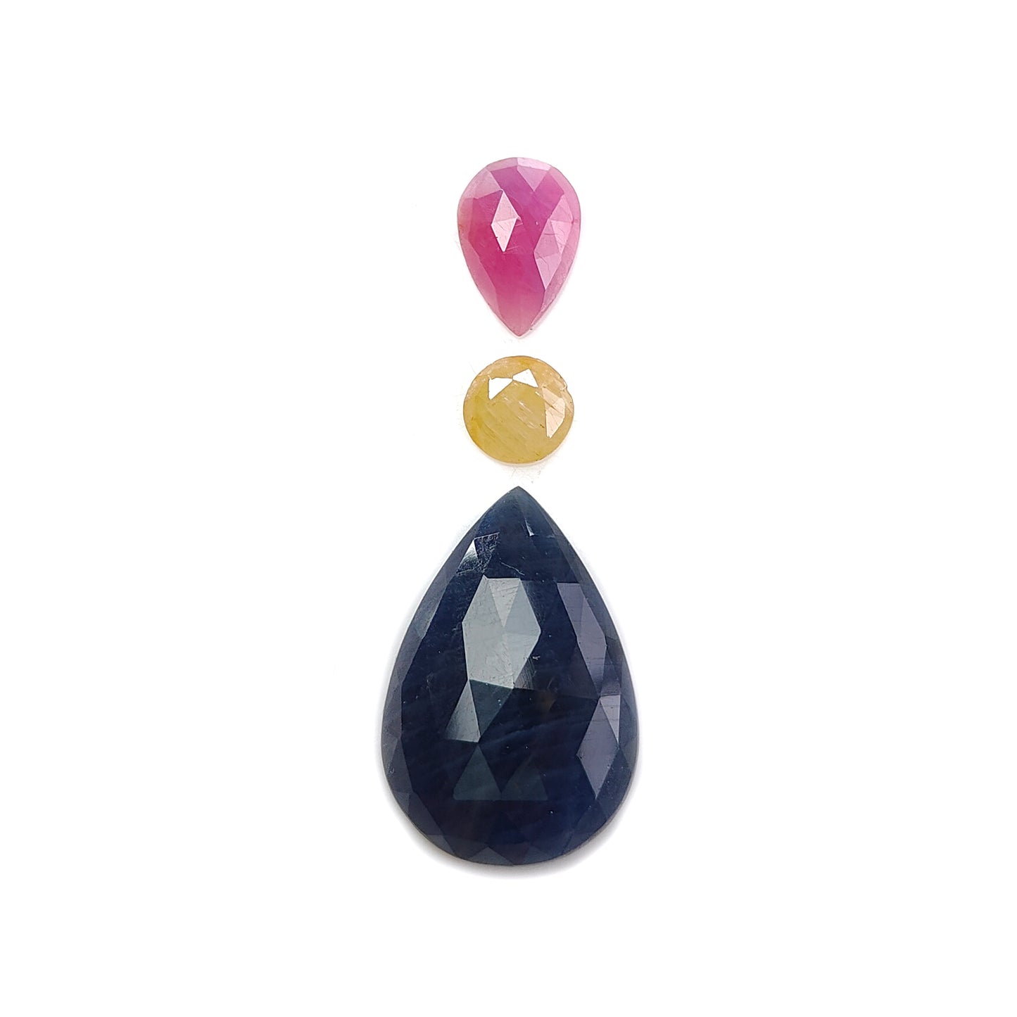 multi sapphire rose cut gemstone