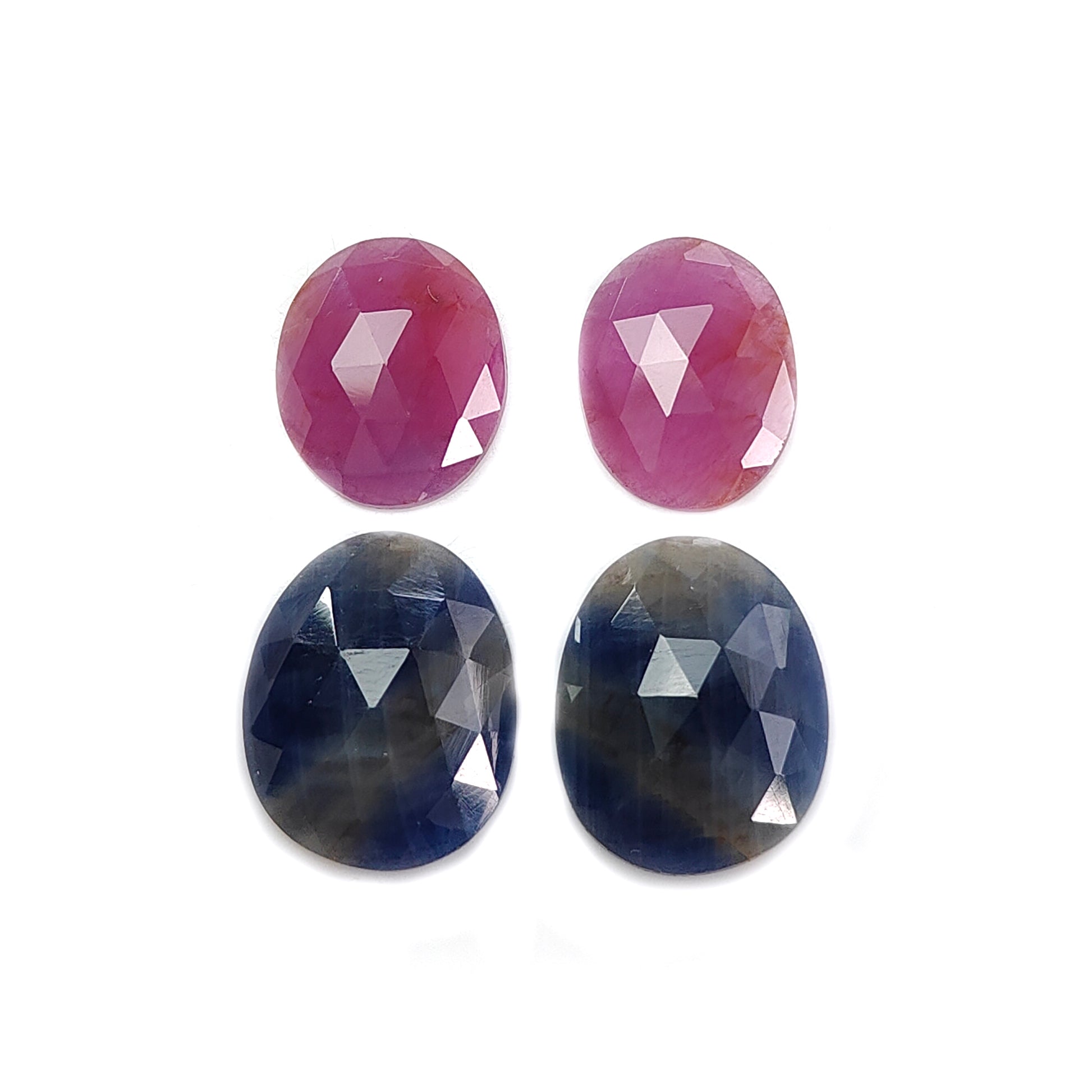 multi sapphire rose cut gemstone