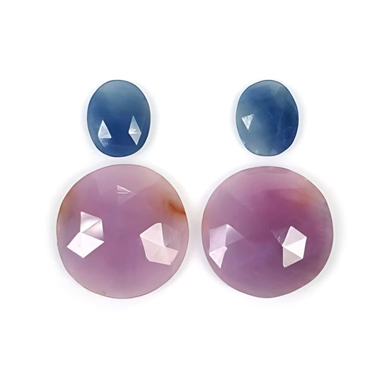 multi sapphire round & oval rose cut