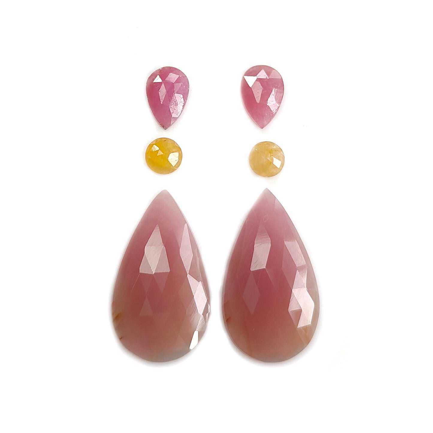 multi sapphire rose cut gemstone
