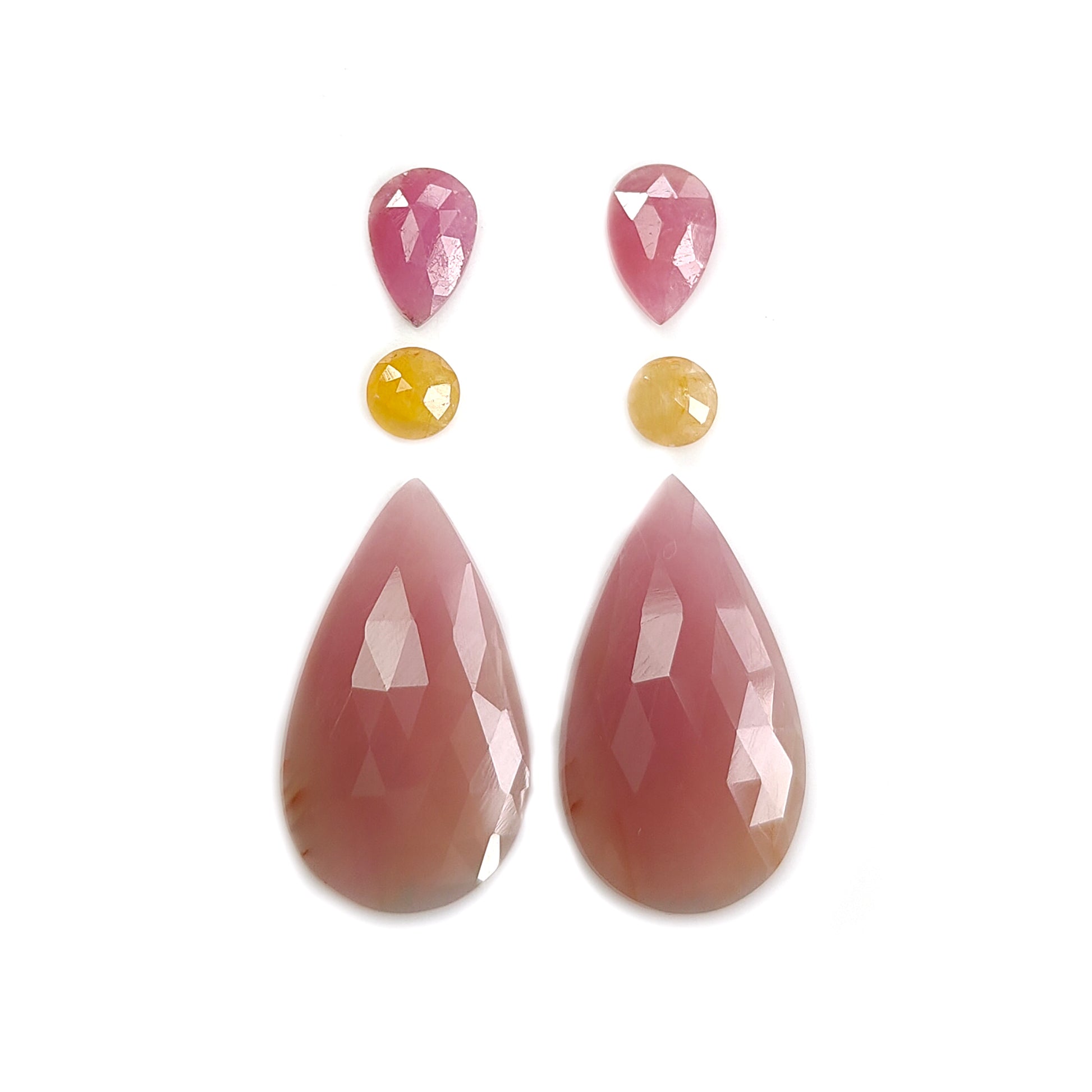 multi sapphire rose cut gemstone
