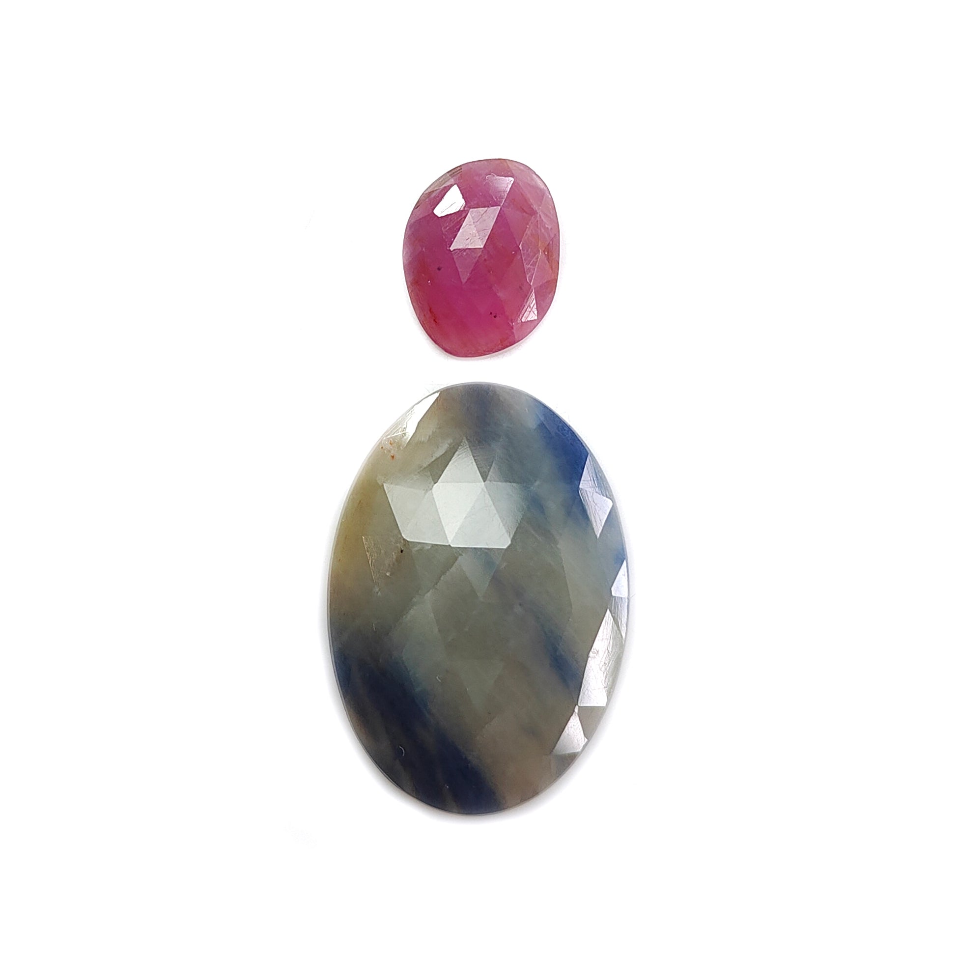 multi sapphire rose cut gemstone