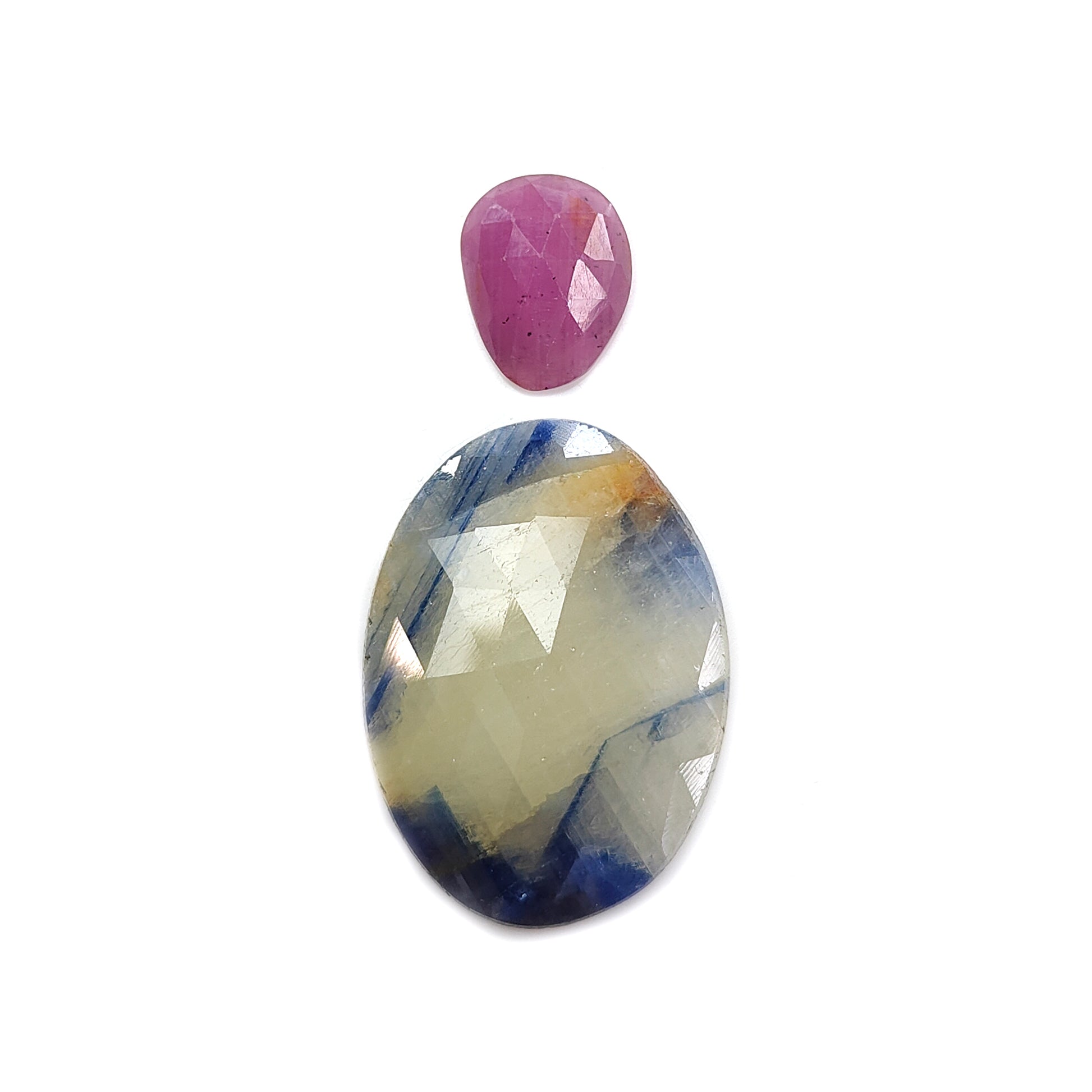multi sapphire rose cut gemstone